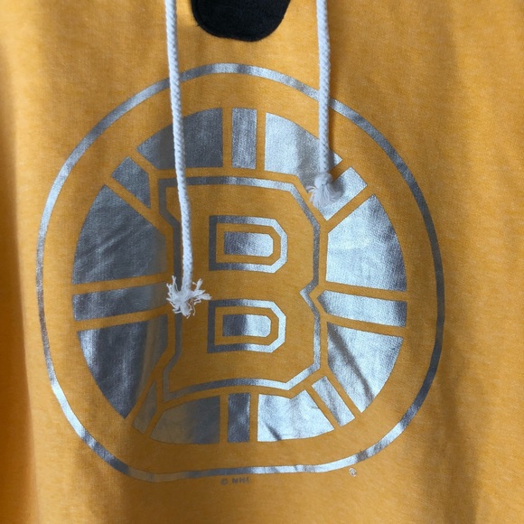 Vintage Boston Bruins Yellow Front Tie Sweatshirt - Picture 2 of 8
